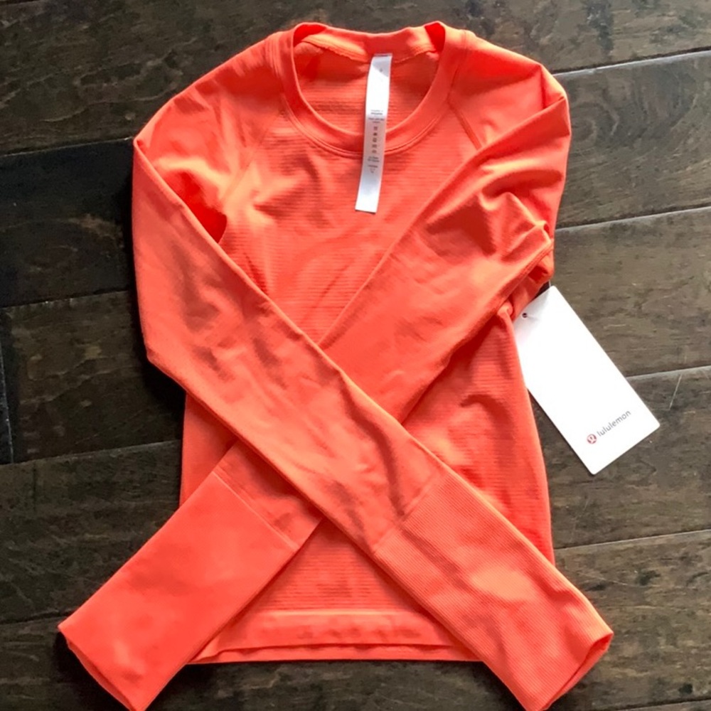 Orange lululemon swiftly tech L.S 2.0